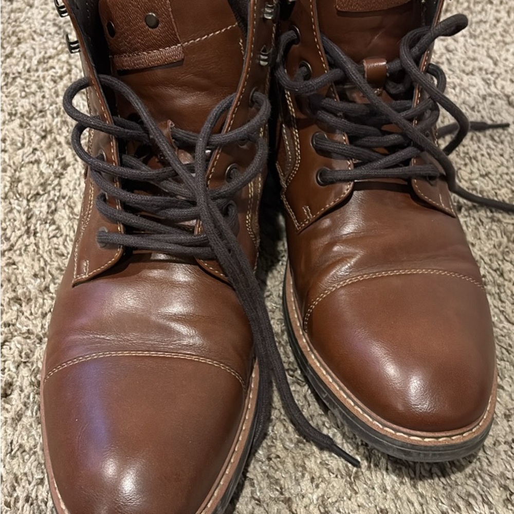 Sonoma Men's Brown Leather Lace-Up Boots 12